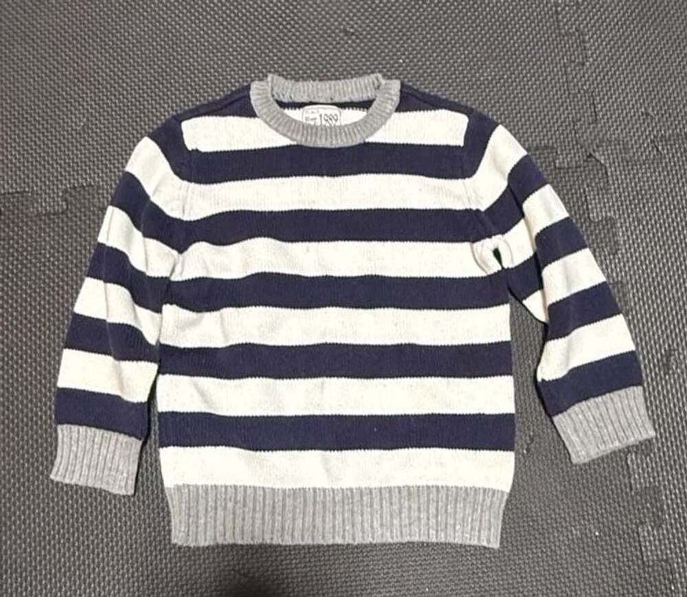 The Children's Place Navy Blue White Striped Long Sleeve Sweater Size S 5/6 Boys